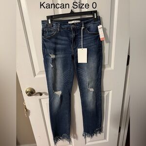 KanCan Women's Blue Distressed Jeans